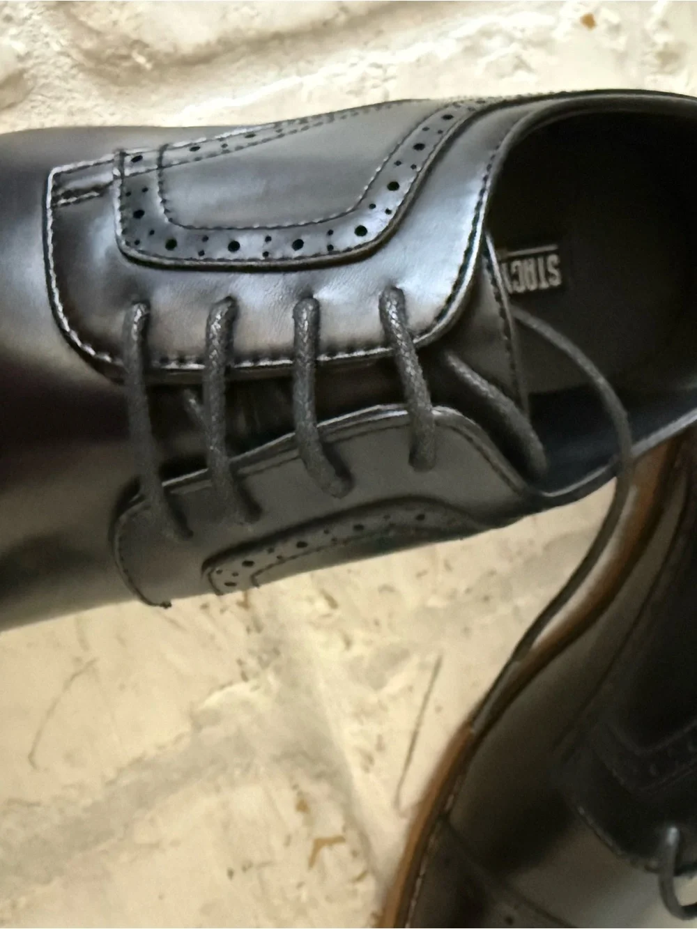 Stacy Adams Black Cap-Toe Derby Dress Shoes